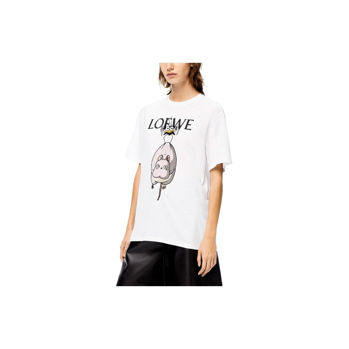 Kaos Pendek LOEWE dengan Motif Gambar/Cetak, Cocok untuk Pria dan Wanita -LE-11
