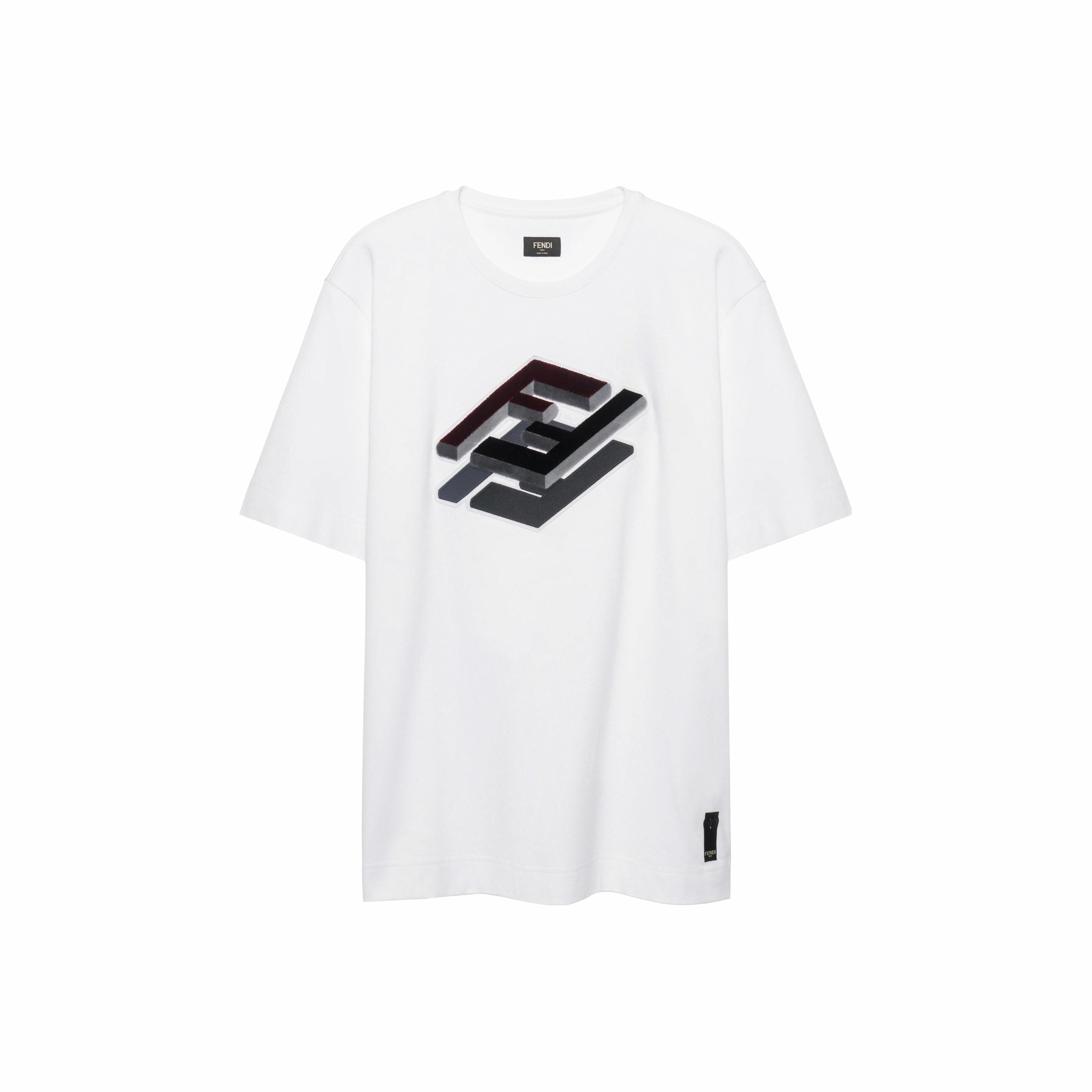 Kaos Pendek FENDI dengan Motif Gambar/Cetak, Cocok untuk Pria dan WanitaF-11