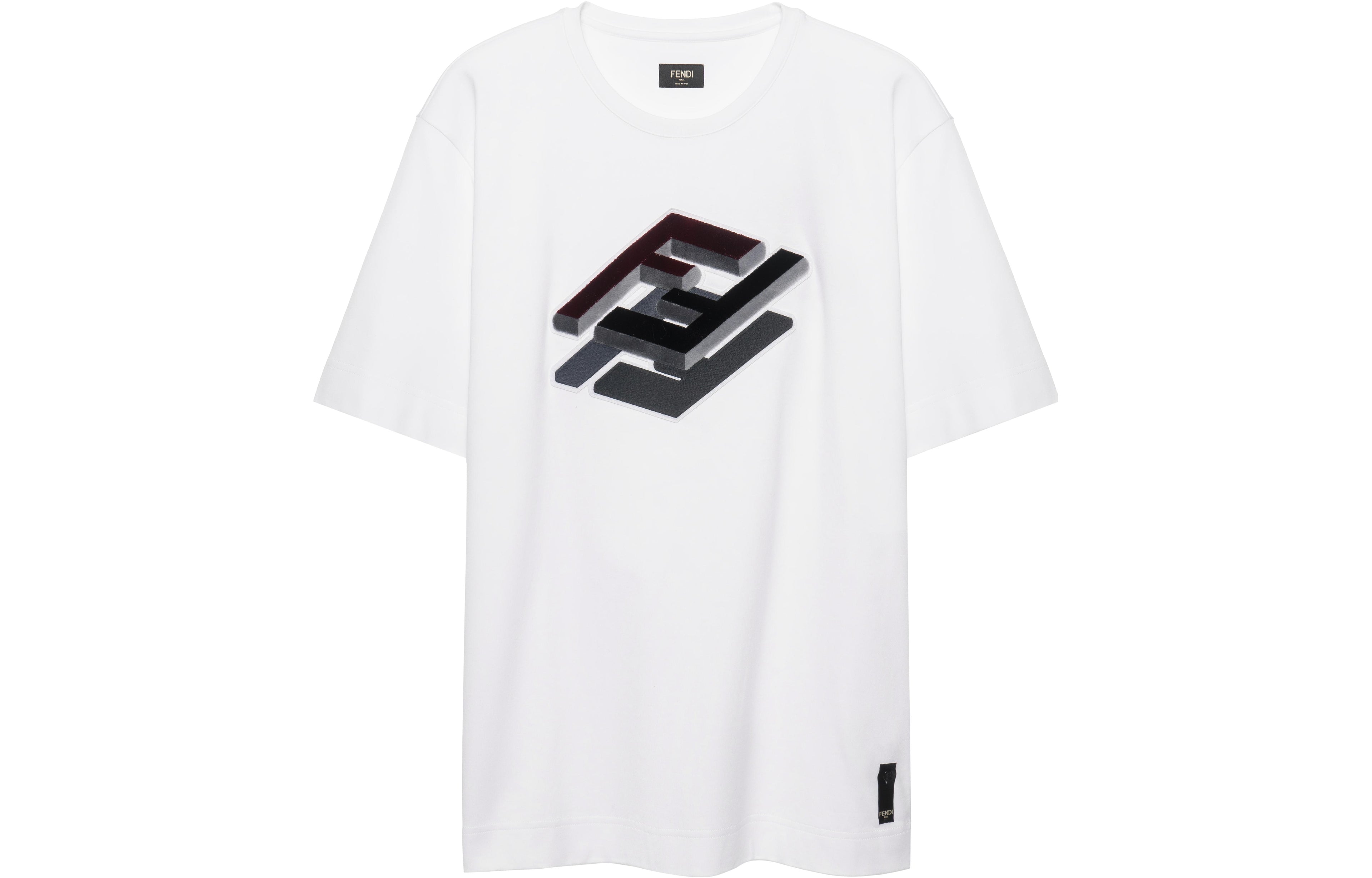 Kaos Pendek FENDI dengan Motif Gambar/Cetak, Cocok untuk Pria dan WanitaF-11