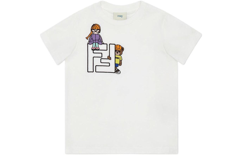 Kaos Pendek FENDI dengan Motif Gambar/Cetak, Cocok untuk Pria dan WanitaF-32